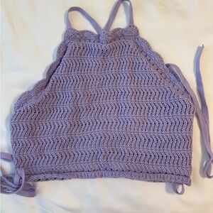 Hollister Lavender Crochet Tank Top